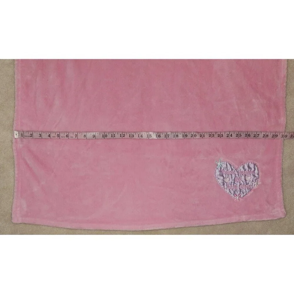 Thank Heaven For Little Girls Pink Fleece Blanket Purple Heart Baby Essentials